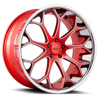 Das geschwankte Schmiede-Auto Monoblock 2PC 3PC dreht Süßigkeits-Rotes gemahlen mit Chrome