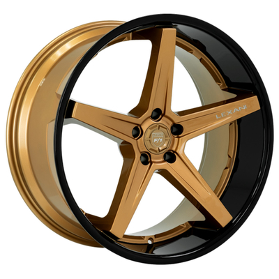 Gelbe Gesichts-Savage Lexani Forged Wheels With-Schwarz-Chrome-Lippe