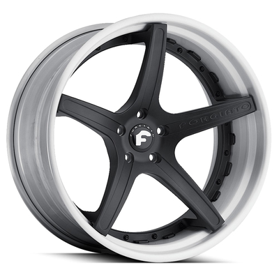 Flusso-T Forgiato schmiedete Räder mit Chrome-Lippe Matt Black Face