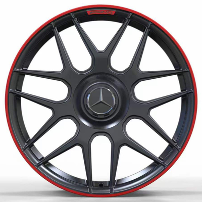 19&quot; Matt Black With Red Lip schmiedete Räder für Mercedes Benz AMG GT