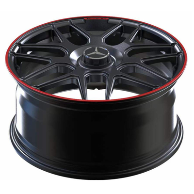 19&quot; Matt Black With Red Lip schmiedete Räder für Mercedes Benz AMG GT